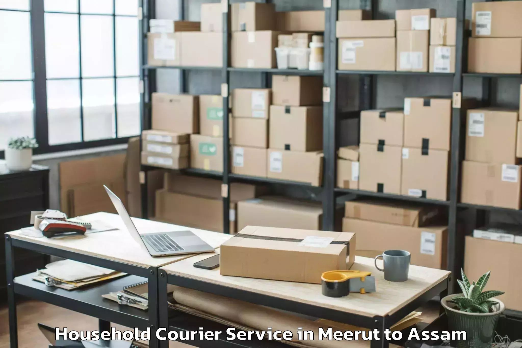 Affordable Meerut to Baganpara Pt Household Courier